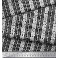 thumbnail image 2 of Soimoi Poly Georgette Fabric Leaves & Floral Block Print Sewing Fabric Yard 52 Inch Wide, 2 of 3