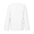 thumbnail image 3 of Mode Femme Ample Manches Longues Col en V T-Shirt Blouse Décontractée Unie, 3 of 9
