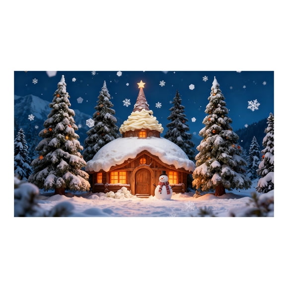 WMQPNNS Made in Canada Large Garage Door Banner Outdoor for Holiday Season Front Porch Yard Festive Hanging Welcome Sign with Santa Sleigh Reindeer Snowman Design Merry Xmas Party