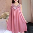 thumbnail image 2 of Kcodviy Robe Décontractée Unie pour Femmes Robe de Nuit pour Femmes Sans Manches Col Rond Dentelle Chemises de Nuit pour Femmes Robe à Empiècements Chandail Ample Mignonne Robe de Nuit pour Femmes, 2 of 6