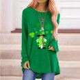thumbnail image 2 of QIPOPIQ T-Shirts à Manches Longues pour Femmes à Col Rond St. Patrick's Day T-Shirts Tunique T-Shirt Imprimé Shamrock T-Shirt Vert Chanceux T-Shirts St Patricks Day T-Shirt Col Rond T-Shirts des Fêtes Offres, 2 of 5