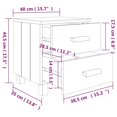 thumbnail image 5 of vidaXL Table de Chevet HAMAR Blanc 40x35x44.5 cm Pin Massif, 5 of 5