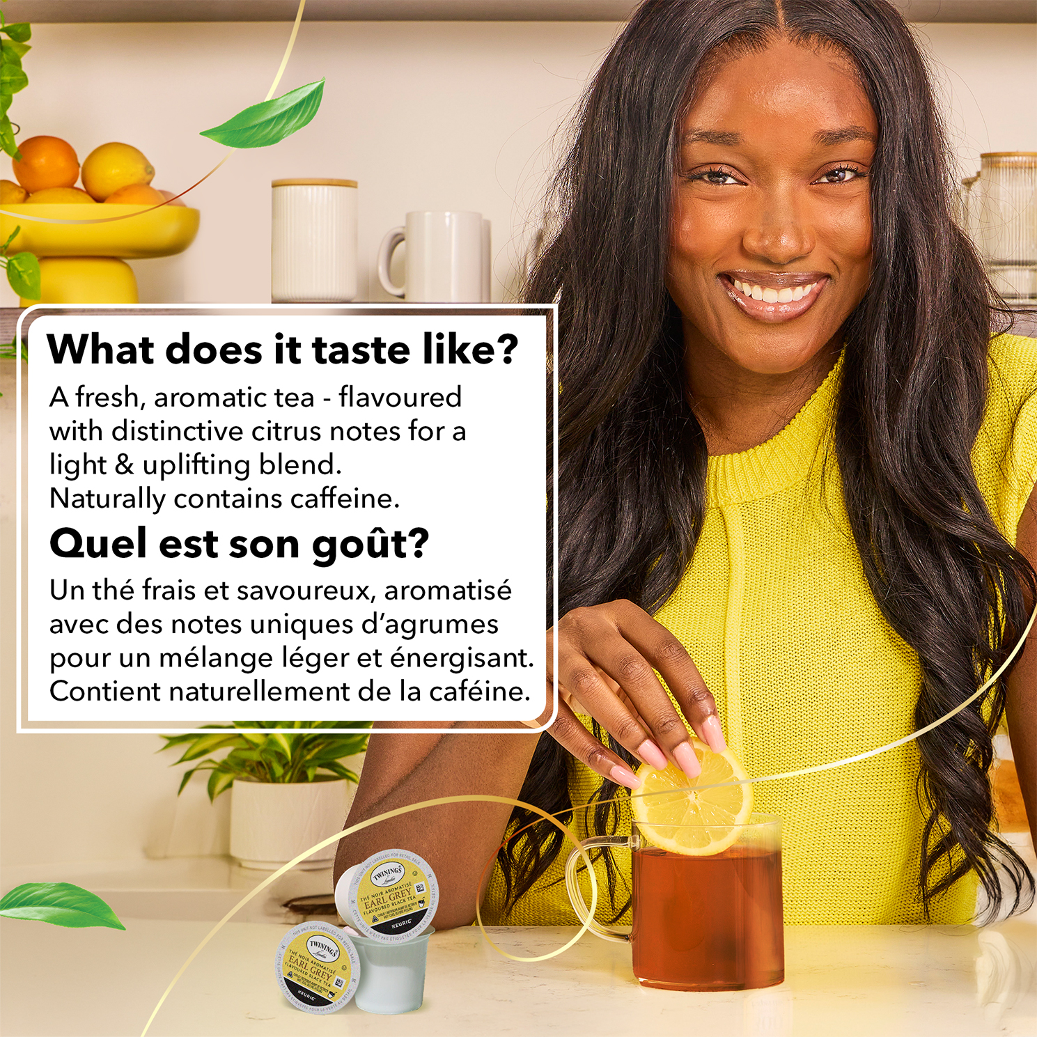 Twinings Thé Noir Earl Grey en Capsules K-Cup, Bergamote et Agrumes, Naturellement Caféiné, 12 Capsules