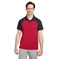 thumbnail image 1 of Team 365 TT21C Men's Command Snag-Protenction Colorblock Polo - SPORT RED/ BLACK - L, 1 of 2