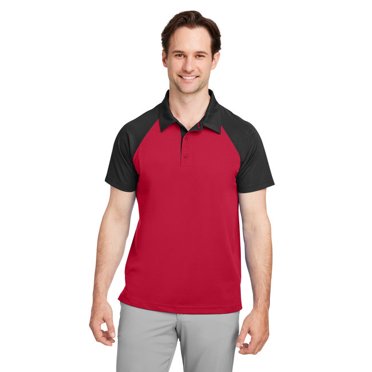 Team 365 TT21C Men's Command Snag-Protenction Colorblock Polo - SPORT RED/ BLACK - L