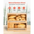 thumbnail image 4 of VEVOR Double Layer Bread Box for Kitchen Counter Bamboo Storage Container Natural, 4 of 9