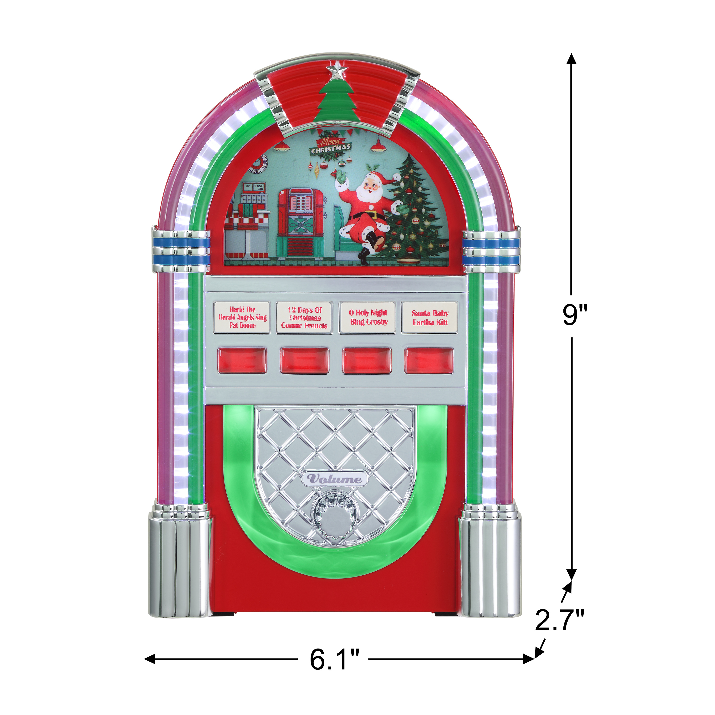 Mr. Christmas 9-inch Decorative Retro Jukebox Red