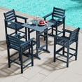 thumbnail image 2 of Gymax Patio Bar Stools Set of 4 Tall Adirondack Chair w/ Backrest Armrests & Footrests Navy, 2 of 9