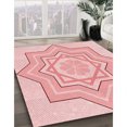 thumbnail image 3 of Ahgly Company Tapis d'Intérieur Rectangulaire Transitionnel Rouge Pâle Rose Lavable à la Machine, 2 Pieds x 4 Pieds, 3 of 7