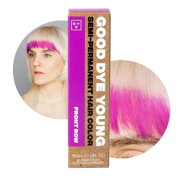 Good Dye Young Semi-Permanent Hair Color (Front Row Purple) - UV Protective Temporary Tint Lasts 15-24+ Washes - Conditioning PPD-Free & Vegan Hair Coloring