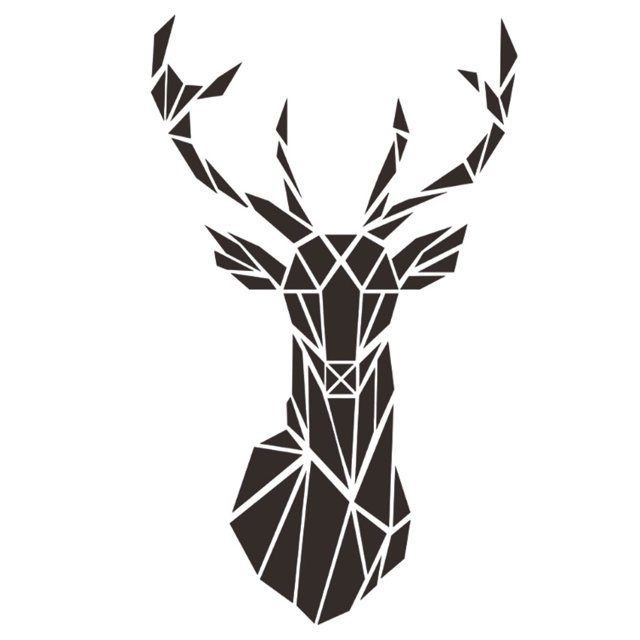 Redempat Living Space With 3D Mirror Deer Wall Sticker Easy To Paste And Remove black M 1Set
