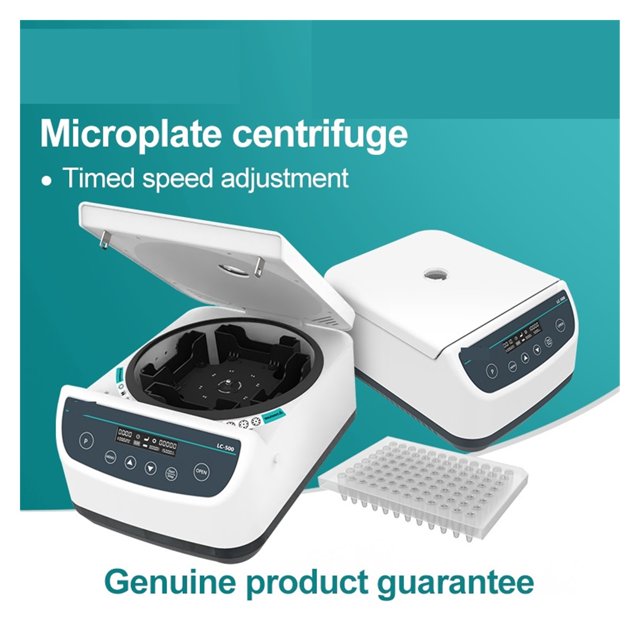 Microplaque Centrifugeuse 500-2000RPM Affichage Numérique Laboratoire Centrifugeuse Rotor Adapté pour 96 Puits 384 Puits