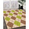 thumbnail image 3 of Ahgly Tapis d'Intérieur Lavable en Machine Carré Transitionnel Marron Or, 5 Pieds Carré, 3 of 7