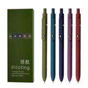 Aodebiao Rollerball Gel Pens 5PCS Gel Pens With Roller Ball Clip Pen With Roller Ball Clip Gel Pen With Roller Ball Fidget With Refill Multicolor Color Press 10ml