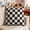 Coffee, variant on Checkerboard Lamb Wool Style Pillowcase Cushion Cover | Polyester Decorative Throw Pillow Case with Invisible Zipper | Soft Home Sofa Bedroom Couch Accent Pillow Cover