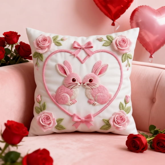 Apmemiss Liquidation Taie d'Oreiller Saint-Valentin Motifs en Forme de Cœur Coussin de Canapé Décoration Ambiance Festive Décoration Salon et Chambre