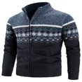thumbnail image 1 of Cardigan pour Hommes Fermeture Éclair Complète Col Montant Ajusté Décontracté Tricoté, 1 of 3