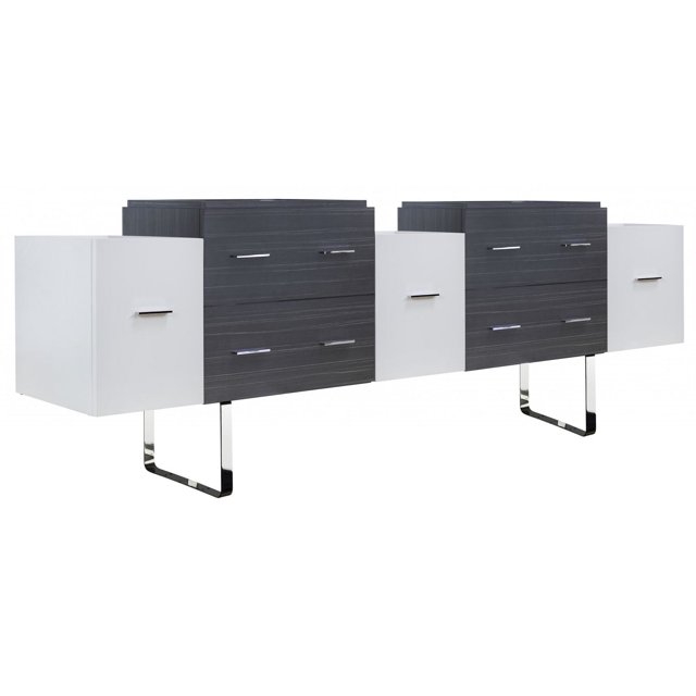American Imaginations 88.5-in. W Vanity Base Set White-Dawn Grey AI-19852