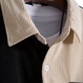 thumbnail image 4 of BOBOGOJP Chemise en Coton et Lin pour Hommes, Manches Courtes, Extérieure, Kaki L, 4 of 4