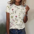 thumbnail image 3 of Birdeem Femmes Surdimensionné Été Décontracté Manches Courtes Col Rond Manches Imprimées Hauts Blouse Ample, 3 of 4