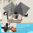 thumbnail image 4 of Outsunny 8'x8' Square Patio Hanging Offset Umbrella w/ Cross Base Dark Grey, 4 of 10