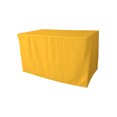 thumbnail image 1 of LA Linen Nappe Ajustée en Popeline de Polyester 48 Pouces L x 24 Pouces L x 30 Pouces H, Jaune Foncé, 1 of 3