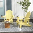 thumbnail image 3 of Gymax Chaise Adirondack d'Extérieur à Lattes Résistante aux Intempéries pour Patio avec Porte-Gobelet Jaune, 3 of 8