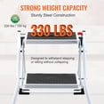 thumbnail image 3 of KFFKFF 2-Step Ladder with 330lbs Load Capacity, Foldable Steel Step Stool Featuring Broad Non-Slip Pedal, Robust Step Stool Suitable for Adults and Kids, Versatile for Home, Kitchen, Office, and RVs, 3 of 9