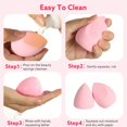 thumbnail image 4 of CUITING 8pcs Makeup Sponge Set Professional Blender Sponge Soft Concealer Sponge Facial Makeup Tools for Foundation Liquid Powder  for Birthday Party Mother‘s Day(Pink&Rose Red), 4 of 4