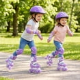 thumbnail image 2 of Babyjoy Patins à Roulettes pour Enfants 4 Tailles Patins Quads Ajustables avec Roues Lumineuses pour Enfants Violet, 2 of 9