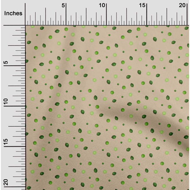 oneOone Cotton Silk Fabric Lemon Vegetable Printed Craft Fabric BTY 42 Inch Wide