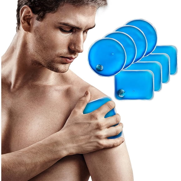 Paquet de Gel Chaud et Froid, Ensemble de 8 - Chauffe-Mains Réutilisables avec Technologie de Disque Métallique à Pression pour Chauffer en un Clic - Soulagement de la Douleur, Paquets Chauds Instantanés pour le Dos, le Cou, les Articulations et les Muscles