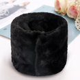 thumbnail image 1 of Winter Furry Plush Neck Warmer Solid Color Windproof Buttons Circle Loop Scarf Neckerchief winter gloves Black, 1 of 4