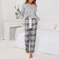 thumbnail image 1 of LSLJS Ensembles de Pyjama pour Femmes Mode Décontractée Manches Longues Confortable Ensemble à Carreaux Chandail Hauts Blouse Cadeaux pour Hommes, 1 of 5