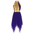 thumbnail image 1 of Nyeemya Robe de Danse Sans Manches Ourlet Asymétrique Prière Danse Lyrique Tunique Violet Foncé TTG, 1 of 6