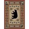 thumbnail image 1 of Mayberry Rug HS4882 4X6 3 ft. 11 in. x 5 ft. 3 in. Hearthside Woodlands Bear Area Rug, Red, 1 of 2
