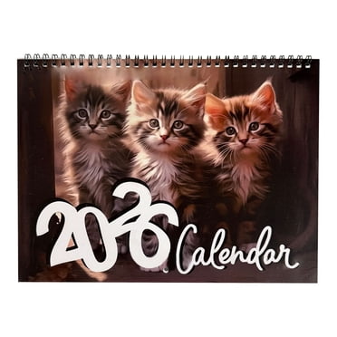 Calendrier Mural 2026 Calendrier 2026 Calendrier Mural Chat Pleine Page Mois Papier Épais et Robuste pour Enfants Ados Calendrier Organisation et Planification