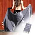 thumbnail image 5 of Serviette de Plage Turque Antiadhésive Motif Rayé Sable pour Adultes Châle de Sauna Extérieur, 5 of 5