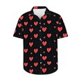 thumbnail image 2 of Weiqiqre t Shirts for Man Funny Love Pattern Printed Short Sleeve Quick Dry Button Down Lapel Shirt, 2 of 5