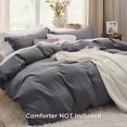 thumbnail image 2 of Bedsure Dark Grey Duvet Cover Queen Size - Soft Prewashed Queen Duvet Cover Set, 3 Pieces, 1 Duvet Cover 90x90 Inches with Zipper Closure and 2 Pillow Shams, Comforter Not Included, 2 of 6