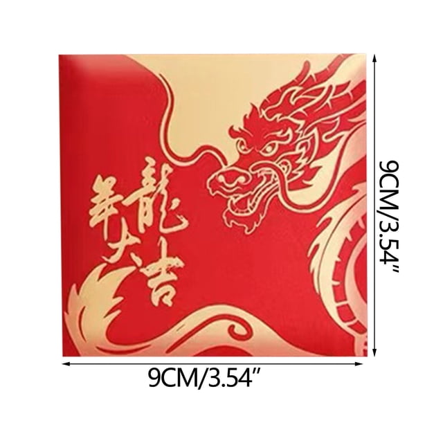 Red Envelope Gift Card Bag 2024 with Gold Foil Hot Stamping Chinese New Year