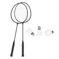 thumbnail image 4 of jinwen 2Pcs Badminton Rackets Badminton Shuttlecock Badminton Equipment Portable Tennis Black, 4 of 9
