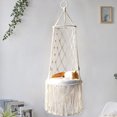 thumbnail image 4 of Macrame Cat Hammock Bed Hanging Window Perch for Large Cats and Small Pets Indoor Outdoor, 4 of 8