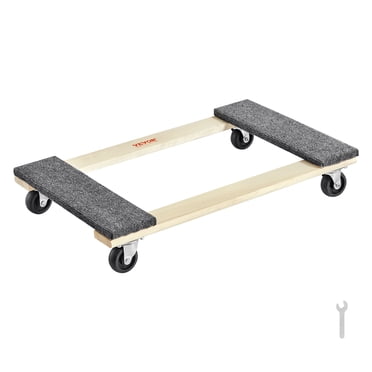 VEVOR Chariot de Meubles, Capacité de Charge de 1000 Lb, 18 Pouces x 30 Pouces, Roulettes Pivotantes en PP de 4 x 3 Pouces, Chariot de Déménagement en Bois Franc Robuste, Chariot de Déménagement, Chariot de Déplacement avec Roues pour le Nettoyage Domestique de Meubles Lourds