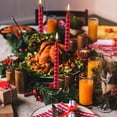 thumbnail image 3 of Elegant 4-Piece Taper Candle Set for Home Dining and Weddings True Dripless 10-Inch Red Metal Style Candle Sticks, 3 of 7