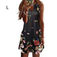 thumbnail image 3 of Langgg Robe Courte Décontractée Imprimée Sans Manches Esthétique Élégante Mignonne Robe de Plage Vacances Club Vêtements d'Été Fleur Noire L, 3 of 6