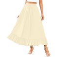 thumbnail image 5 of Bovxnpu Plus Size Skirts For Women, Womens Summer Midi Skirts Ruffle Flowy A-Line Long Skirt with Pockets, Womens Elastic Waist Drawstring Pleated Mid Skirt XXL, 5 of 5