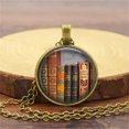thumbnail image 3 of Vintage Library and Books Time Fashion Silver Necklace Pendant Jewelry, 3 of 9