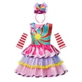 thumbnail image 1 of Halloween Costume Choice Candy Cheerleader Emoji Neon Style with Hairband Cuff, 1 of 6