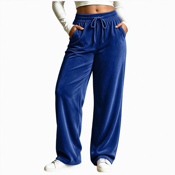 Gubotare Women's Sweatpants Women Soft Track Pants Straight Leg Sweatpants Sports Streetwear Lightweight (Blue,XL)